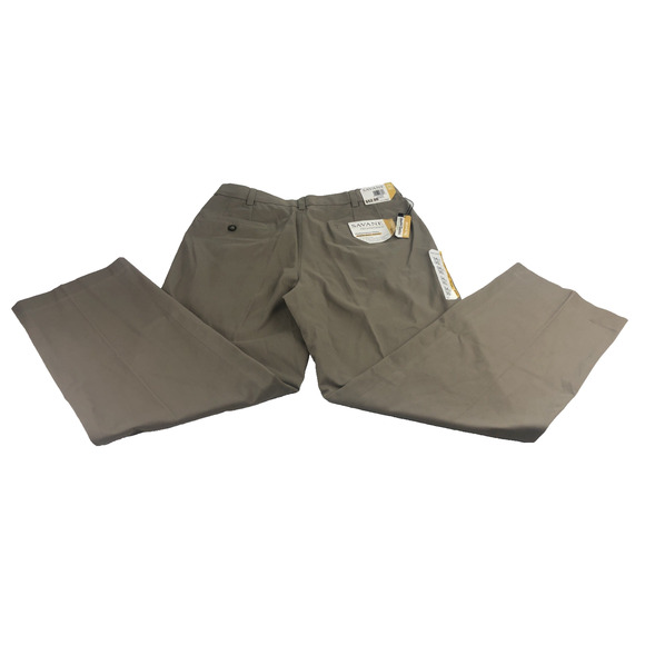 Savane Men's Chino Pants 34 x 30 Flat Front Straight Fit Khaki Dress Pants NEW - Picture 2 of 10
